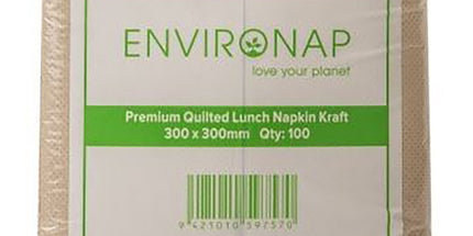 Environap Lunch Napkins 8 Fold 2 Ply Kraft Pack 100