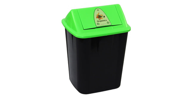 Italplast Waste Separation Bin Organics 32L Black Bin Green Lid