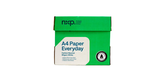 NXP Everyday A4 Carbon Neutral Copy Paper 80gsm White Ream 500 Box 5