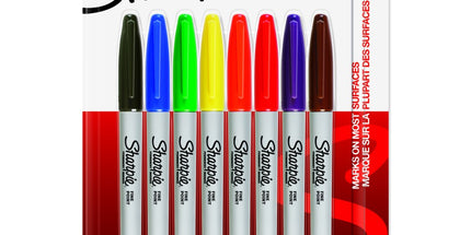 Sharpie Permanent Marker Bullet Tip 1.0mm Assorted Colours Pack 8