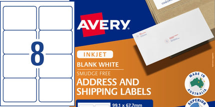 Avery Shipping Labels Inkjet Printer 936089 99.1 x 67.7mm 8 Per Sheet White Pack 400