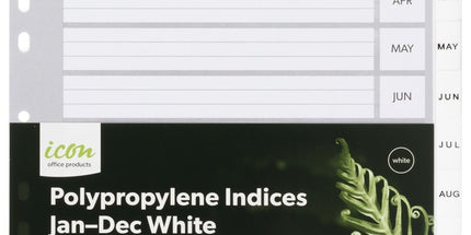 Icon Indices Polypropylene Jan-Dec A4 White
