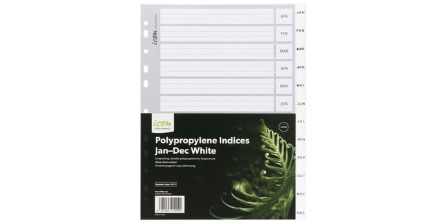 Icon Indices Polypropylene Jan-Dec A4 White