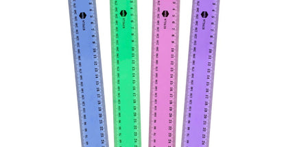 Marbig Ruler Plastic 30cm Assorted Fluorescent