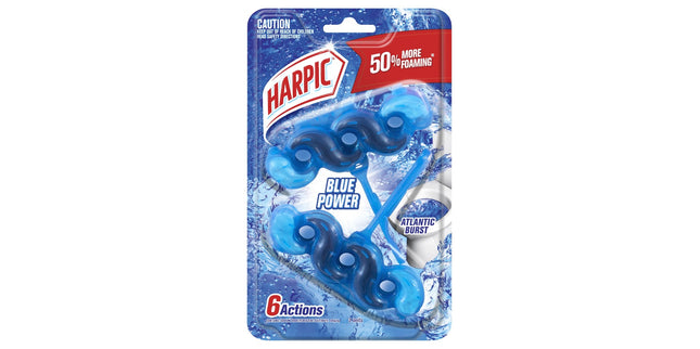 Harpic Blue Power Toilet Cleaner Block Atlantic Burst Pack 2