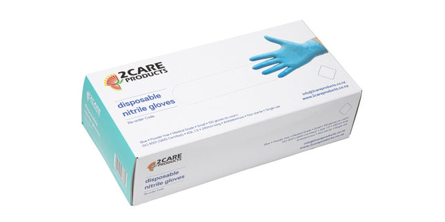 2 Care / Cargo Disposable Gloves Nitrile Powder Free Box 100