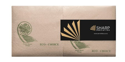 Sharp Eco Choice Lunch Napkins 1 Ply 4 Fold 300 x 305mm Pack 200