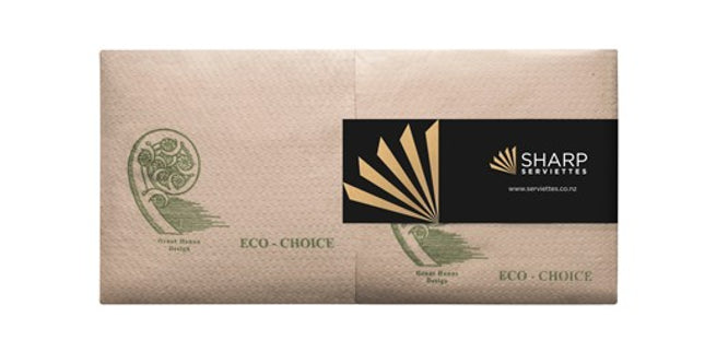 Sharp Eco Choice Lunch Napkins 1 Ply 4 Fold 300 x 305mm Pack 200
