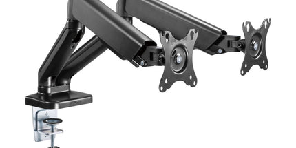 Brateck Elegant Monitor Arm Dual 17-3inch With Clamp and Gas Spring
