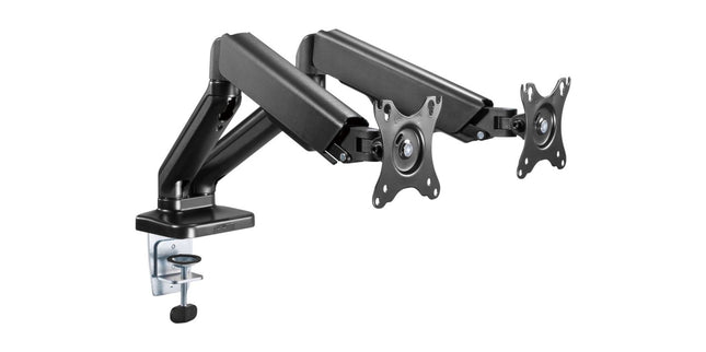 Brateck Elegant Monitor Arm Dual 17-3inch With Clamp and Gas Spring