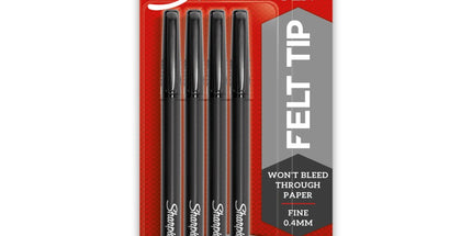 Sharpie Fineliner Pen Fine 0.4mm Black Pack 4