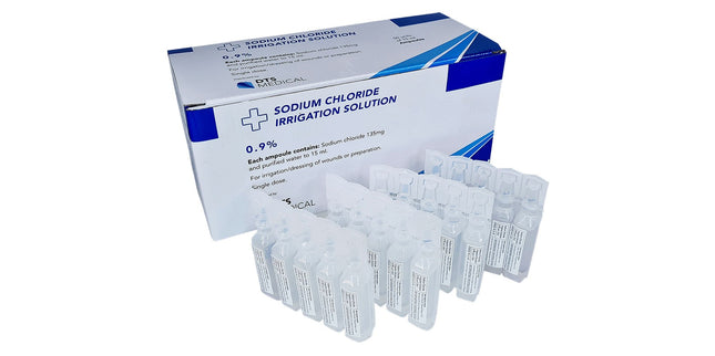 Irrigation Ampoules Medical Saline 15ml Box 50