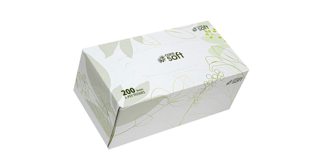 Care Soft Facial Tissue 2ply White 200 Sheet Box