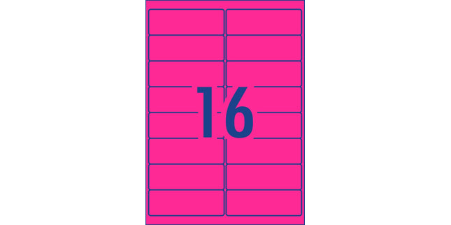Compare Avery Shipping Labels Laser High Vis 35952 / L7162FP 99.1 x 34mm 16 Per Sheet Fluoro Pink Pack 400