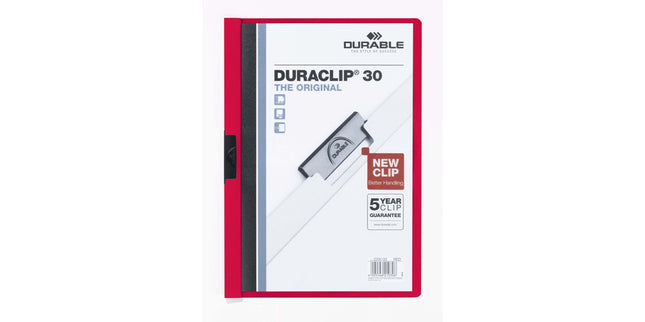 Durable Duraclip Report Cover Slide Clip A4 Red