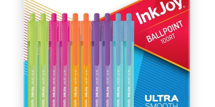 Paper Mate Inkjoy 100RT Ballpoint Pen Retractable Medium 1.0mm Assorted Colours Pack 10