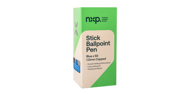 NXP Ballpoint Pen Capped Medium 1.0mm Blue Box 50