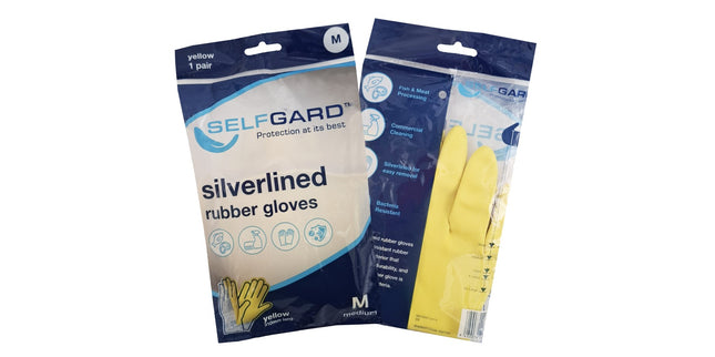 Lynn River / Selfgard Silverlined Rubber Gloves Yellow Pack 12