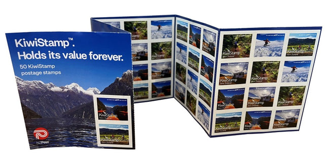 NZ Post KiwiStamp Postage Stamps Self Adhesive Booklet 50