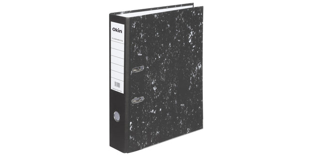 Okin Lever Arch File Foolscap Mottle Black