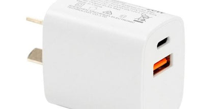 Dynamix Universal Compact USB Wall Charger 20W USB-C + QC3.0 USB-A