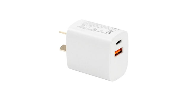 Dynamix Universal Compact USB Wall Charger 20W USB-C + QC3.0 USB-A