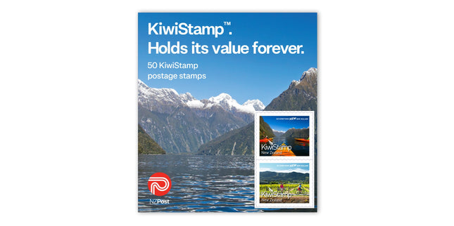 NZ Post KiwiStamp Postage Stamps Self Adhesive Booklet 50