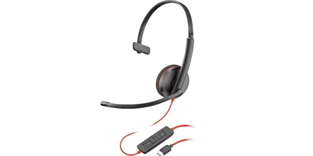 Feedback Poly Blackwire 3210 Monaural Usb-c Headset +Usb-c/a Adapter