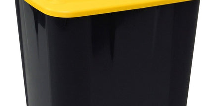 Italplast Waste Separation Bin Co-Mingle 32L Black Bin Yellow Lid