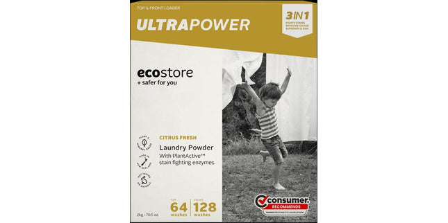 ecostore Ultra Power 3 in 1 Laundry Powder Citrus Fresh 2kg