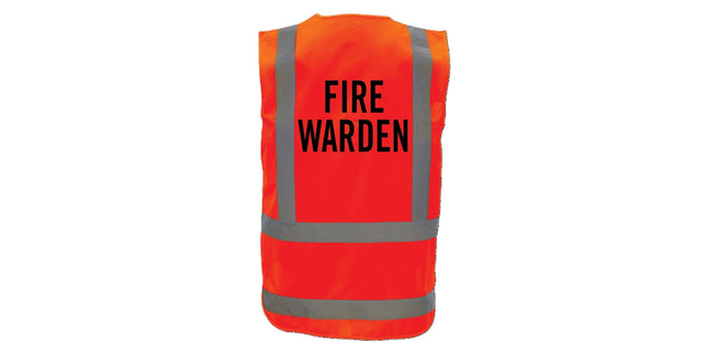 His Vis Vest Fire Warden Large Orange