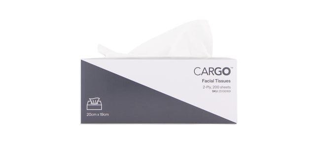 Cargo Facial Tissue 2 Ply White Box 200