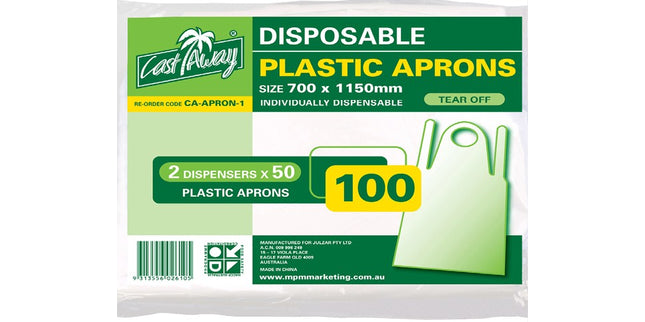 Prime Source Apron Disposable 1150mm White Pack 100
