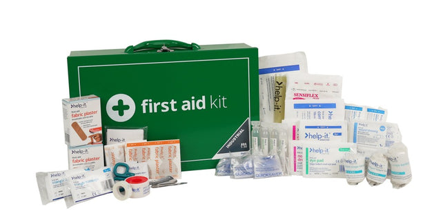 Help-it First Aid Kit 1-50 Person Wall Mountable Metal Box Green