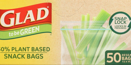 Glad To Be Green Storage Bags Plant Based Resealable 150x90mm Pack 50