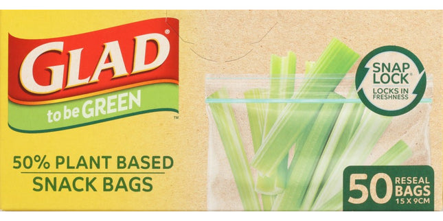 Glad To Be Green Storage Bags Plant Based Resealable 150x90mm Pack 50