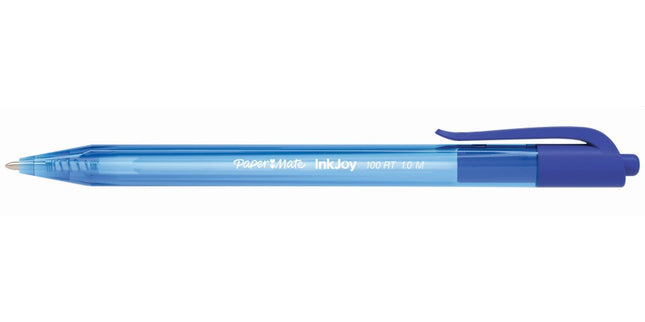 Paper Mate Inkjoy 100RT Ballpoint Pen Retractable Medium 1.0mm Blue Box 12