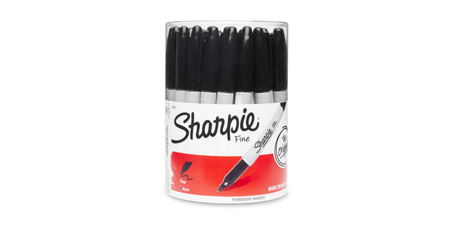 Sharpie Permanent Marker Bullet Tip 1.0mm Black Pack 36